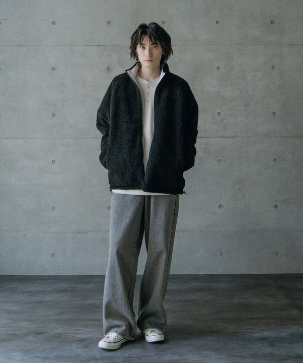 ナイロンアンドフリースリバーシブルスタンドブルゾン 詳細画像 5