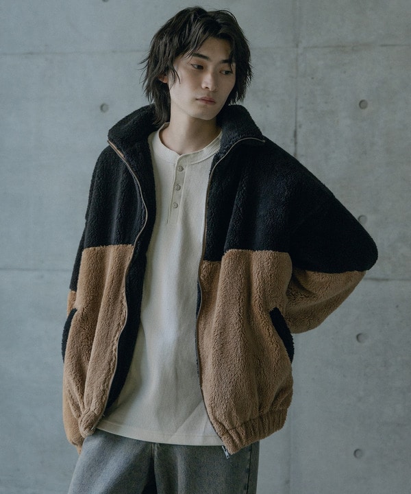 Wシャギーフリーススタンドブルゾン 詳細画像 12