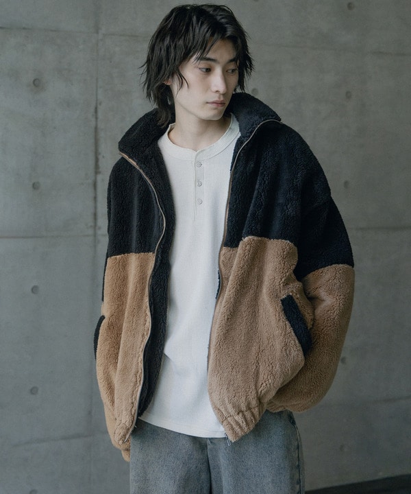 Wシャギーフリーススタンドブルゾン 詳細画像 13