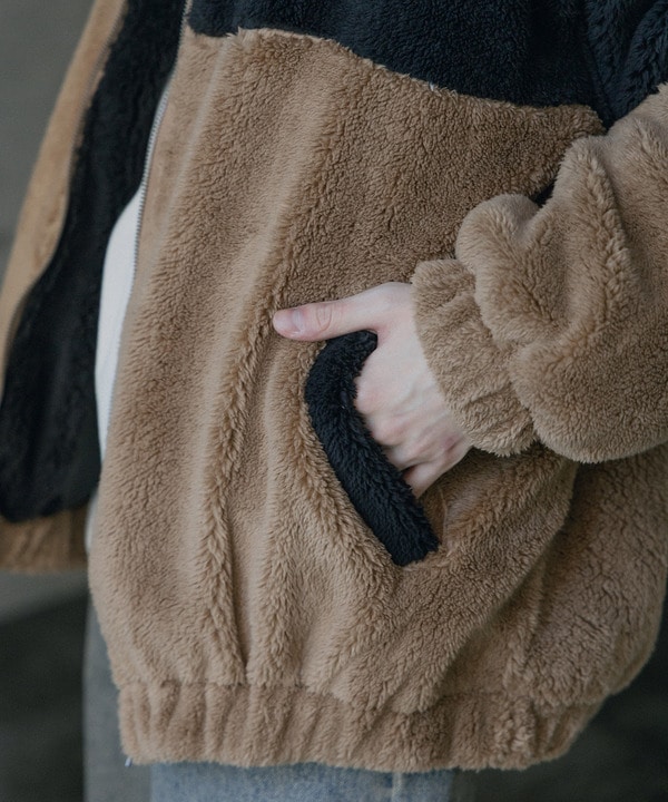 Wシャギーフリーススタンドブルゾン 詳細画像 14