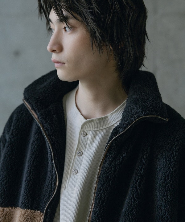 Wシャギーフリーススタンドブルゾン 詳細画像 15