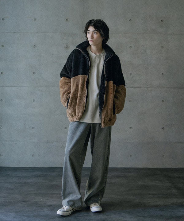 Wシャギーフリーススタンドブルゾン 詳細画像 8