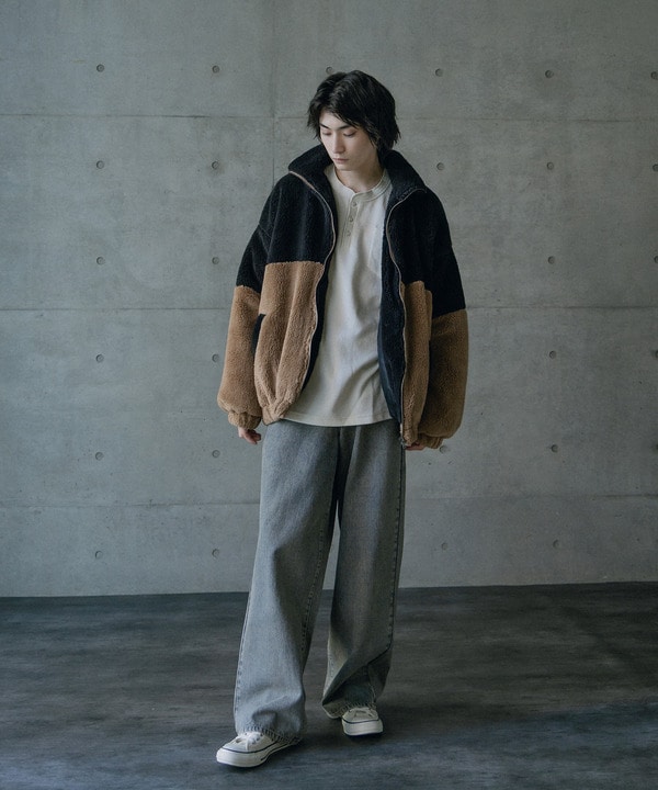 Wシャギーフリーススタンドブルゾン 詳細画像 9