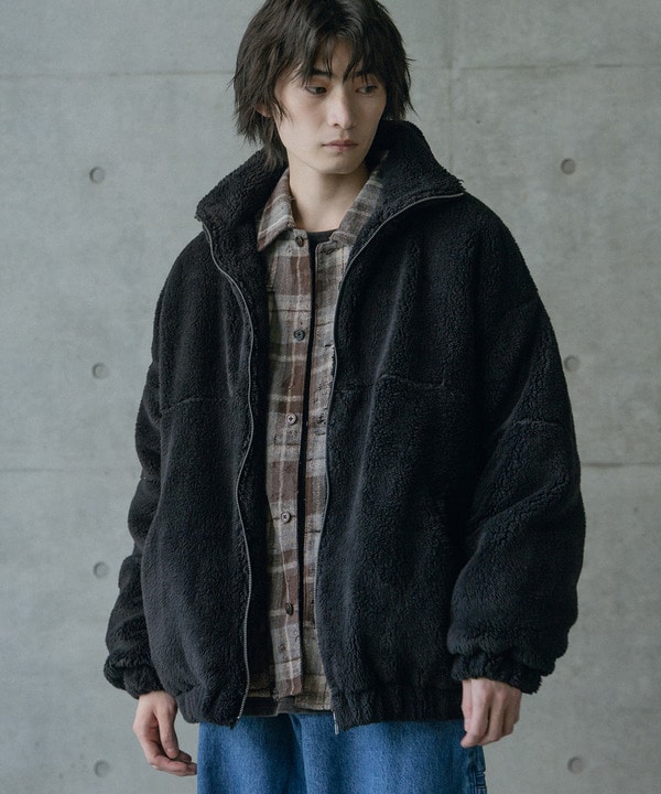 Wシャギーフリーススタンドブルゾン 詳細画像 ブラック系 1