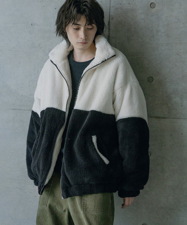 Wシャギーフリーススタンドブルゾン 詳細画像 オフホワイト 1
