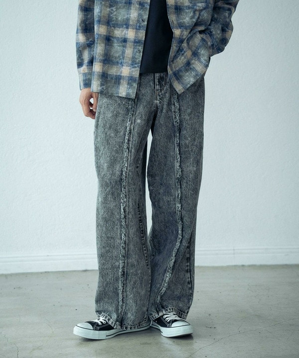 12ozケミカルウォッシュワイド5Pデニム 詳細画像 20