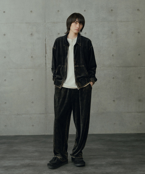 コットンベロアパウダー加工トラックパンツ 詳細画像 1