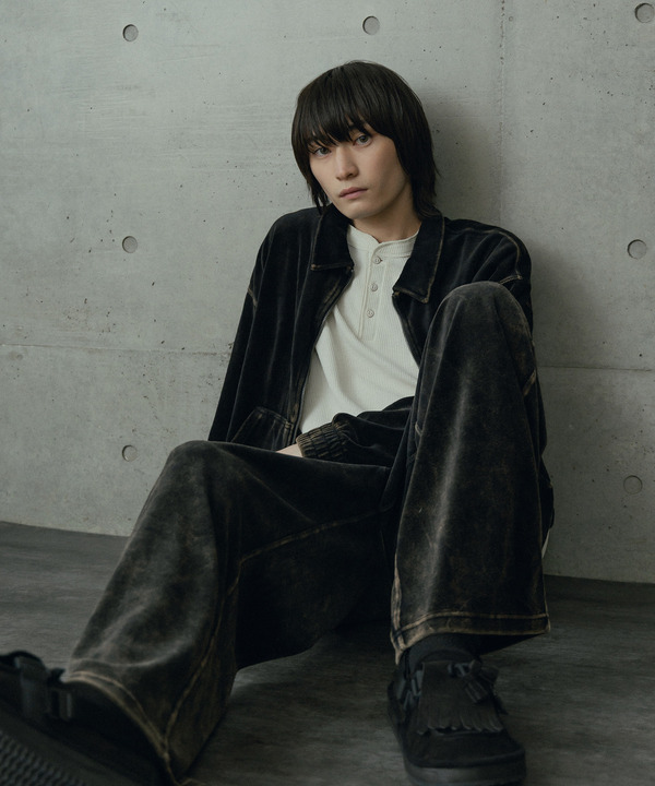 コットンベロアパウダー加工トラックパンツ 詳細画像 12