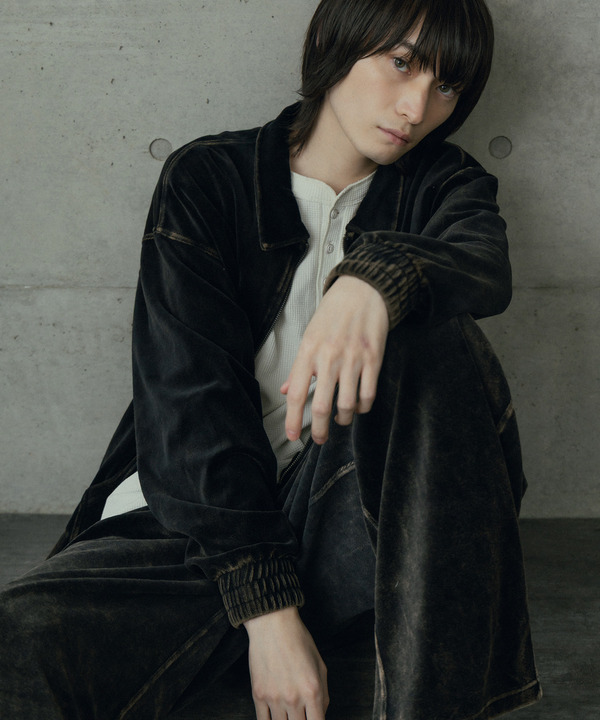 コットンベロアパウダー加工トラックパンツ 詳細画像 13