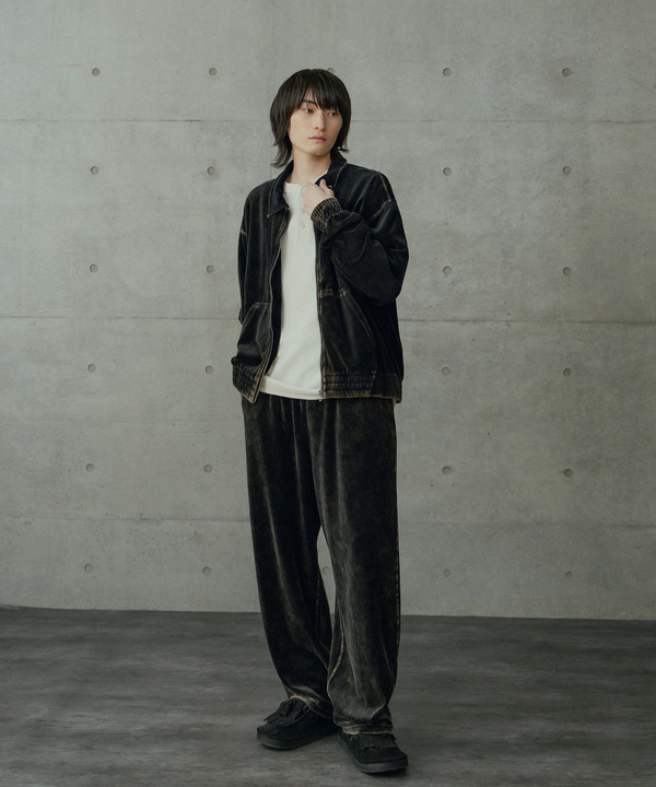 コットンベロアパウダー加工トラックパンツ 詳細画像 2