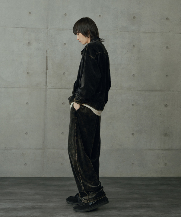 コットンベロアパウダー加工トラックパンツ 詳細画像 3