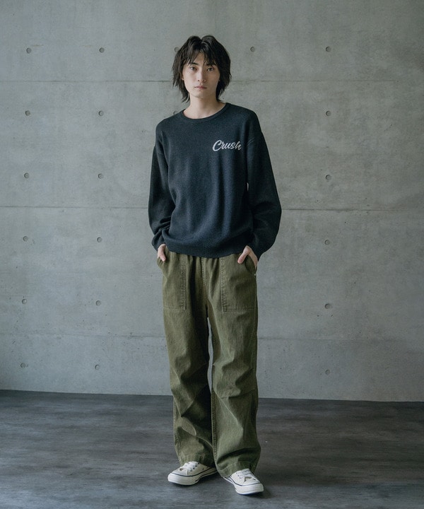 Wジャガードオーバーサイズロゴプルオーバーニット 詳細画像 11