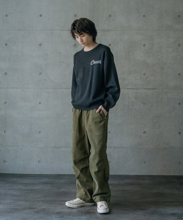 Wジャガードオーバーサイズロゴプルオーバーニット 詳細画像 12