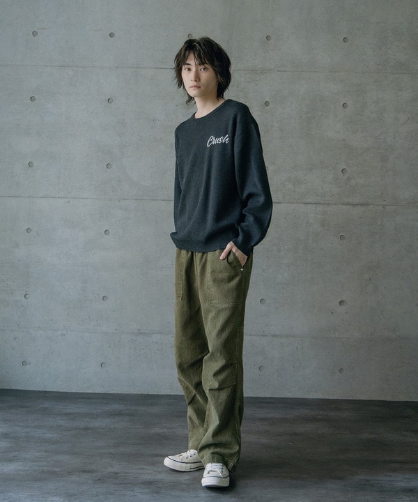 Wジャガードオーバーサイズロゴプルオーバーニット 詳細画像 13