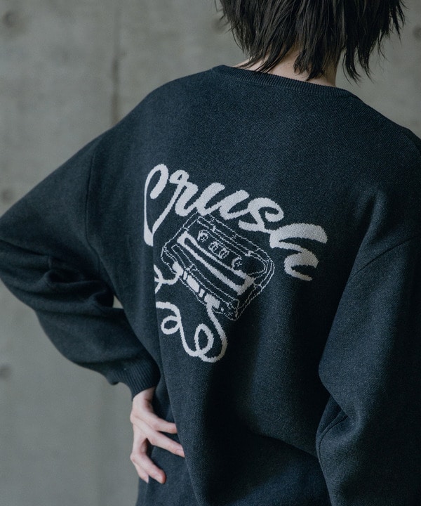 Wジャガードオーバーサイズロゴプルオーバーニット 詳細画像 16