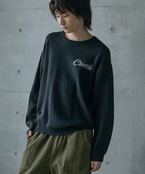 Wジャガードオーバーサイズロゴプルオーバーニット 詳細画像 18