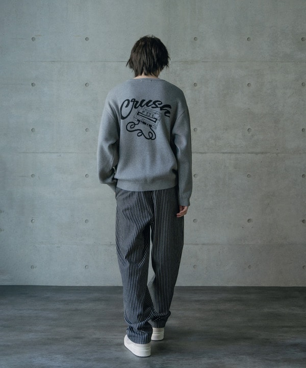 Wジャガードオーバーサイズロゴプルオーバーニット 詳細画像 3