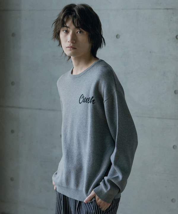 Wジャガードオーバーサイズロゴプルオーバーニット 詳細画像 6