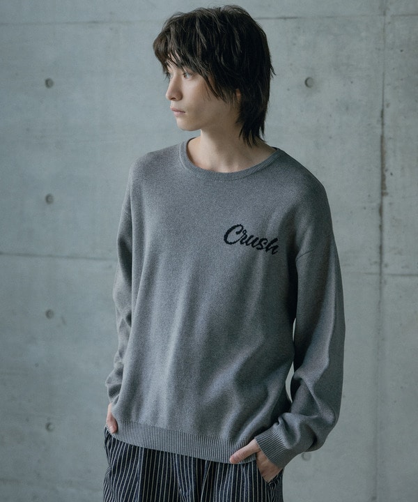 Wジャガードオーバーサイズロゴプルオーバーニット 詳細画像 7