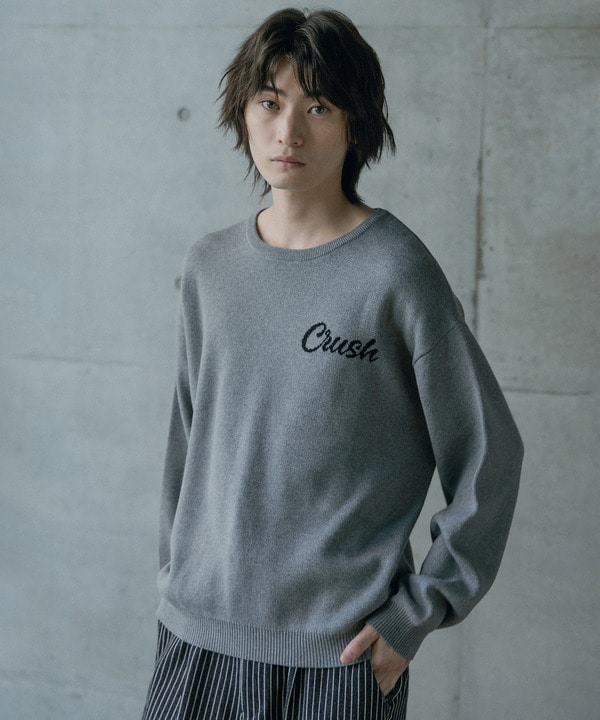 Wジャガードオーバーサイズロゴプルオーバーニット 詳細画像 8