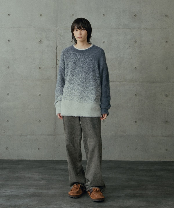 モヘア風Wジャガードグラデーションニット 詳細画像 1