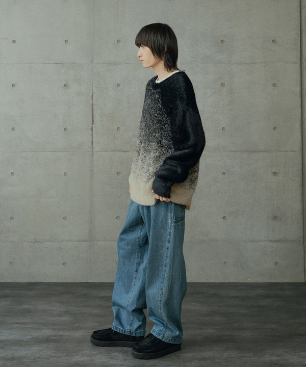 モヘア風Wジャガードグラデーションニット 詳細画像 10