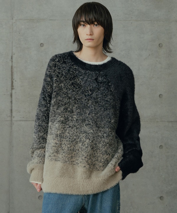 モヘア風Wジャガードグラデーションニット 詳細画像 12