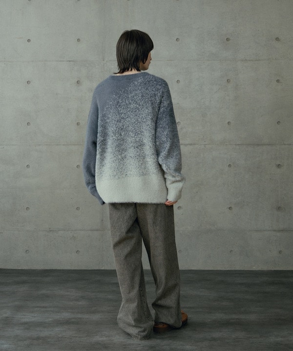 モヘア風Wジャガードグラデーションニット 詳細画像 3