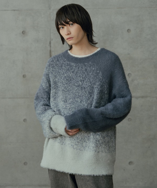 モヘア風Wジャガードグラデーションニット 詳細画像 4