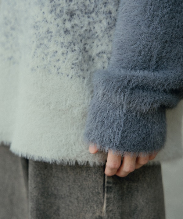 モヘア風Wジャガードグラデーションニット 詳細画像 7