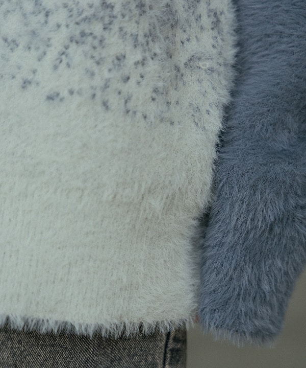 モヘア風Wジャガードグラデーションニット 詳細画像 8