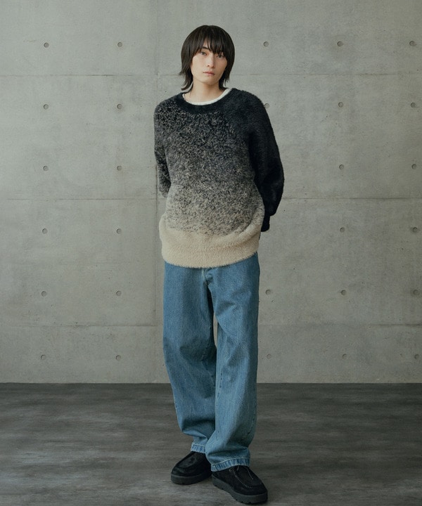 モヘア風Wジャガードグラデーションニット 詳細画像 9