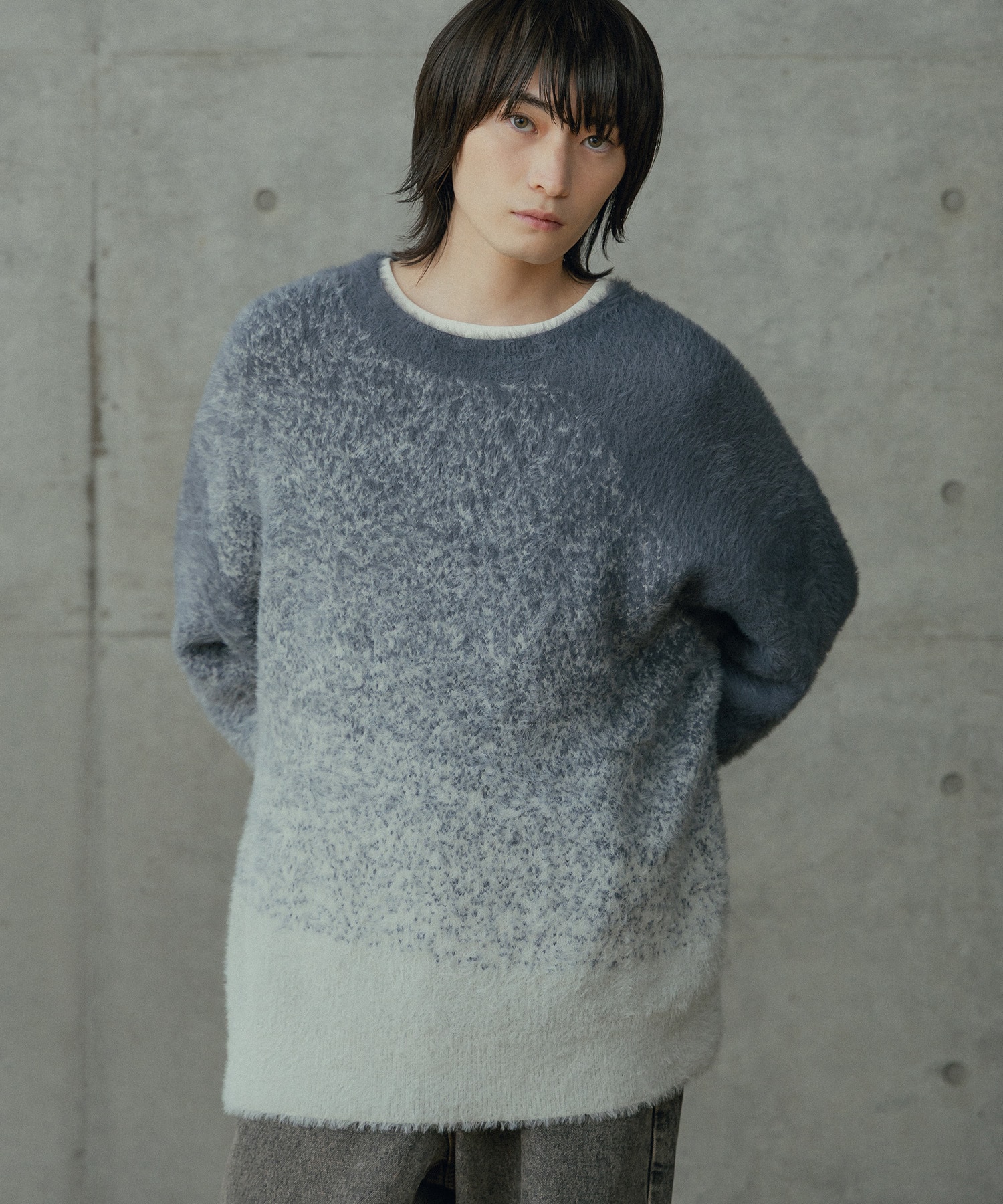 ラトルトラップ（RATTLE TRAP）/モヘア風Wジャガードグラデーションニット モヘア風Wジャガードグラデーションニット｜メンズファッション通販