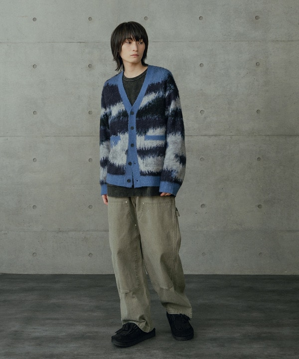 カモフラ風Wジャガードカーディガン 詳細画像 10