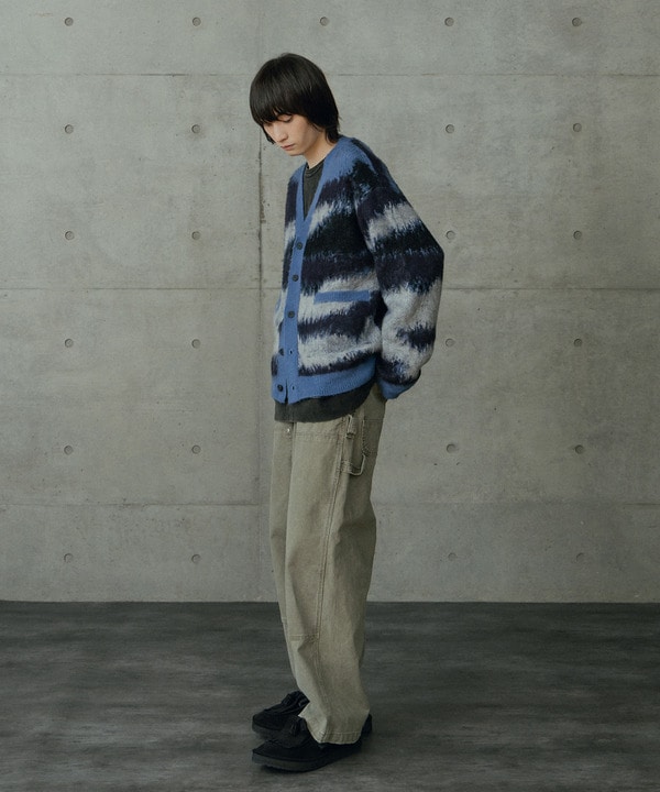 カモフラ風Wジャガードカーディガン 詳細画像 12