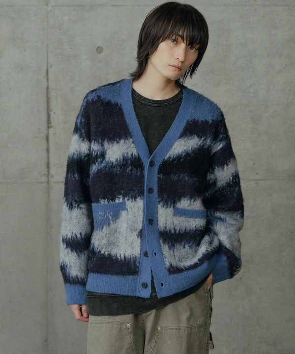 カモフラ風Wジャガードカーディガン 詳細画像 14