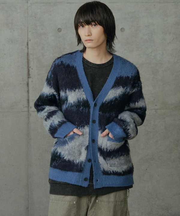 カモフラ風Wジャガードカーディガン 詳細画像 15