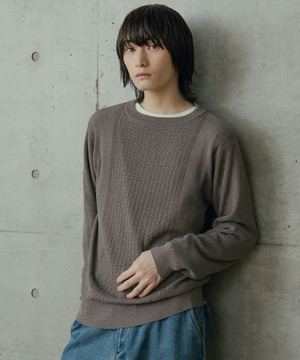 12Gウール混ハイゲージクルーネック