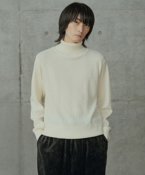 12Gウール混ハイゲージタートルネック