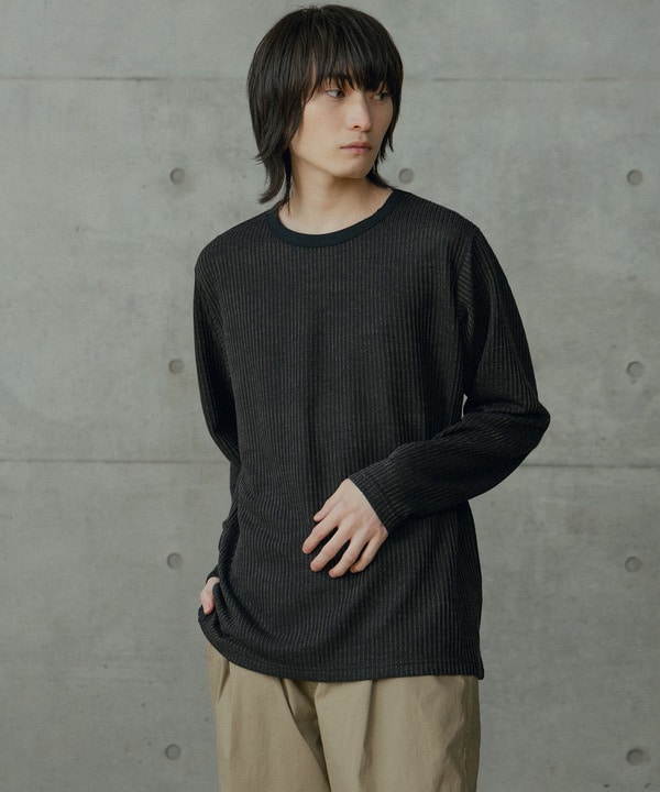 ニットライクストライプカットロンT 詳細画像 12