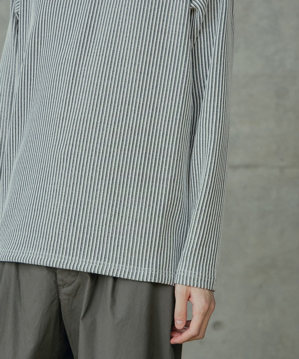 ニットライクストライプカットロンT 詳細画像 5