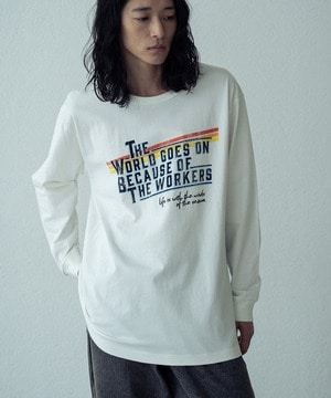 パウダー加工ビンテージロゴロンT