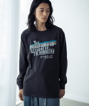 パウダー加工ビンテージロゴロンT