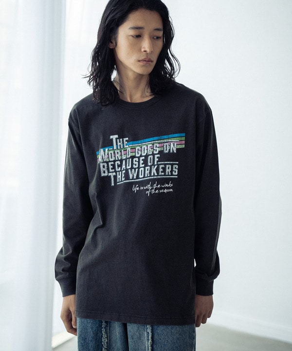 パウダー加工ビンテージロゴロンT 詳細画像 ブラック 1