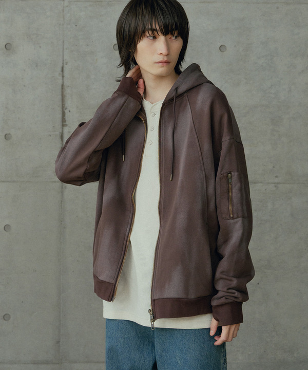 オーバーサイズ切替加工パーカー 詳細画像 4