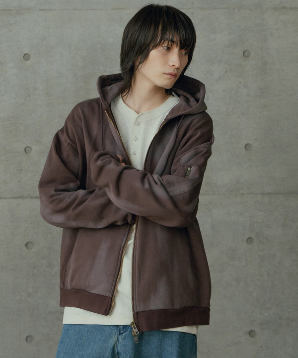 オーバーサイズ切替加工パーカー 詳細画像 5