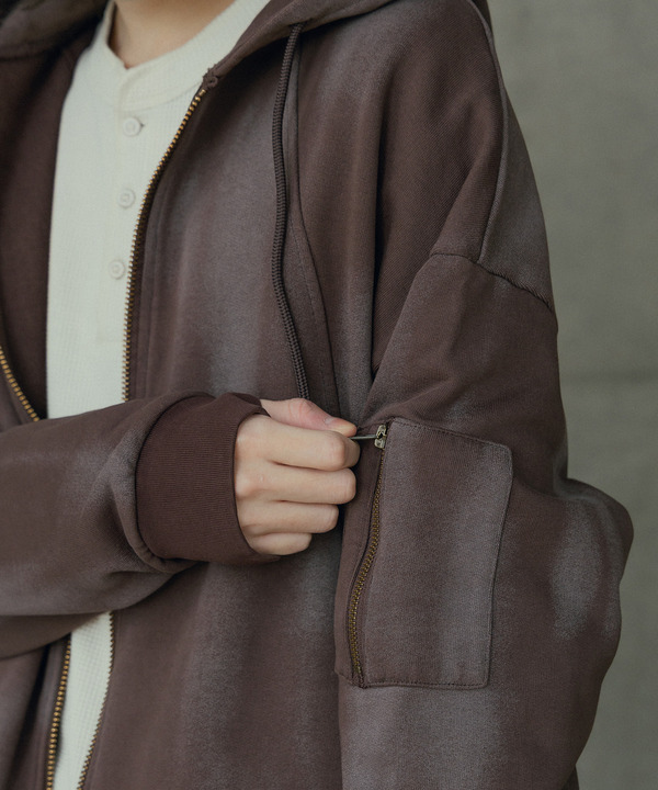 オーバーサイズ切替加工パーカー 詳細画像 9