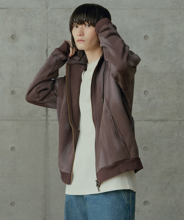 オーバーサイズ切替加工パーカー 詳細画像 ブラウン 1