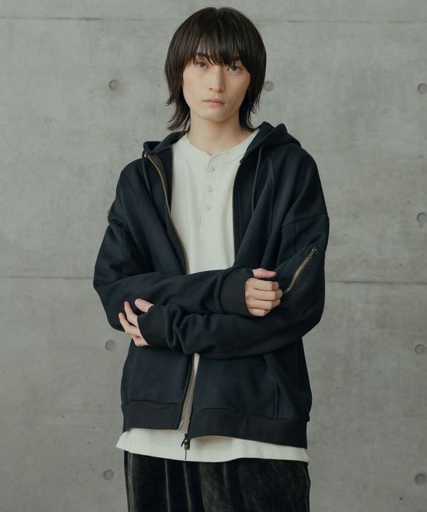 オーバーサイズ切替加工パーカー 詳細画像 ブラック 1