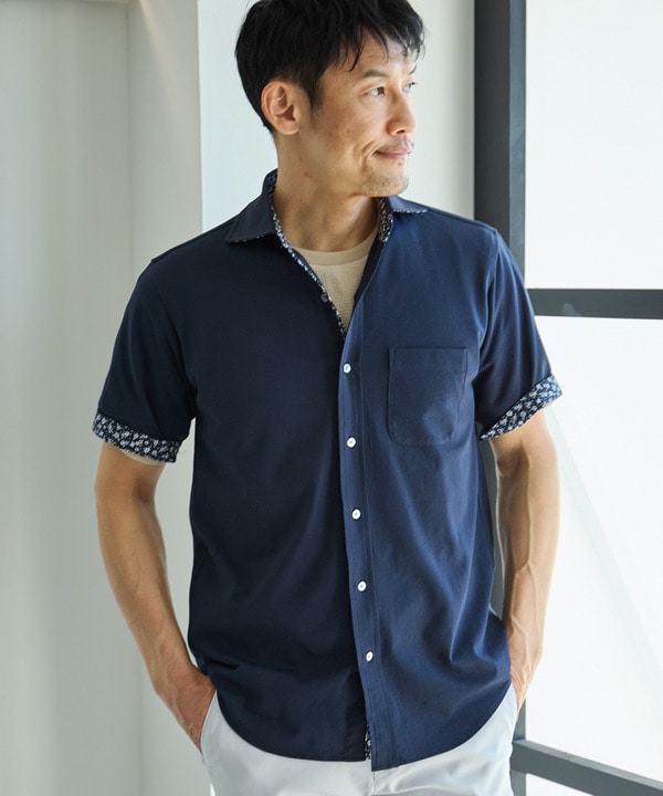 トリコット半袖ワイドカラーシャツ｜メンズファッション通販 MEN'S 